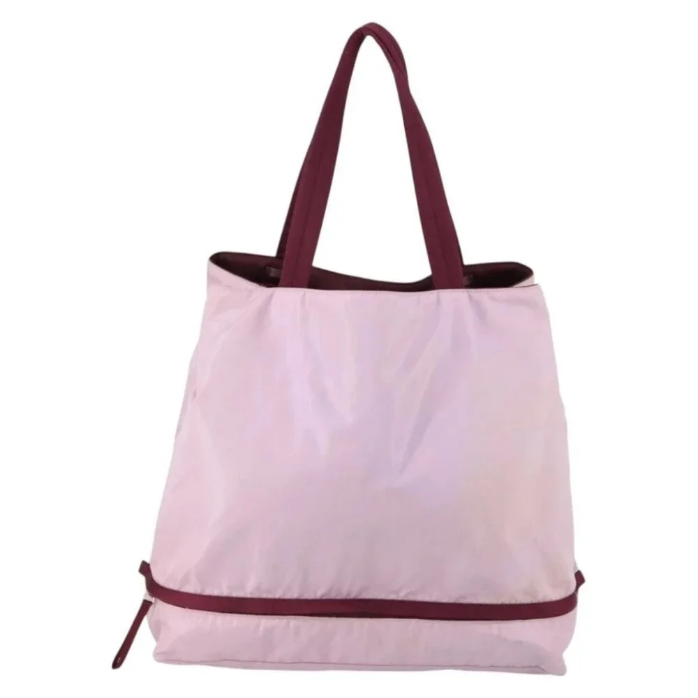 PRADA Tote Bag Nylon Pink Silver Auth 151026 - Picture 2 of 16